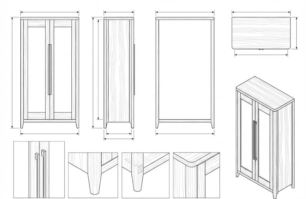 Lemari Pakaian Kayu Jati Minimalis Modern 2 Pintu - Aglaia