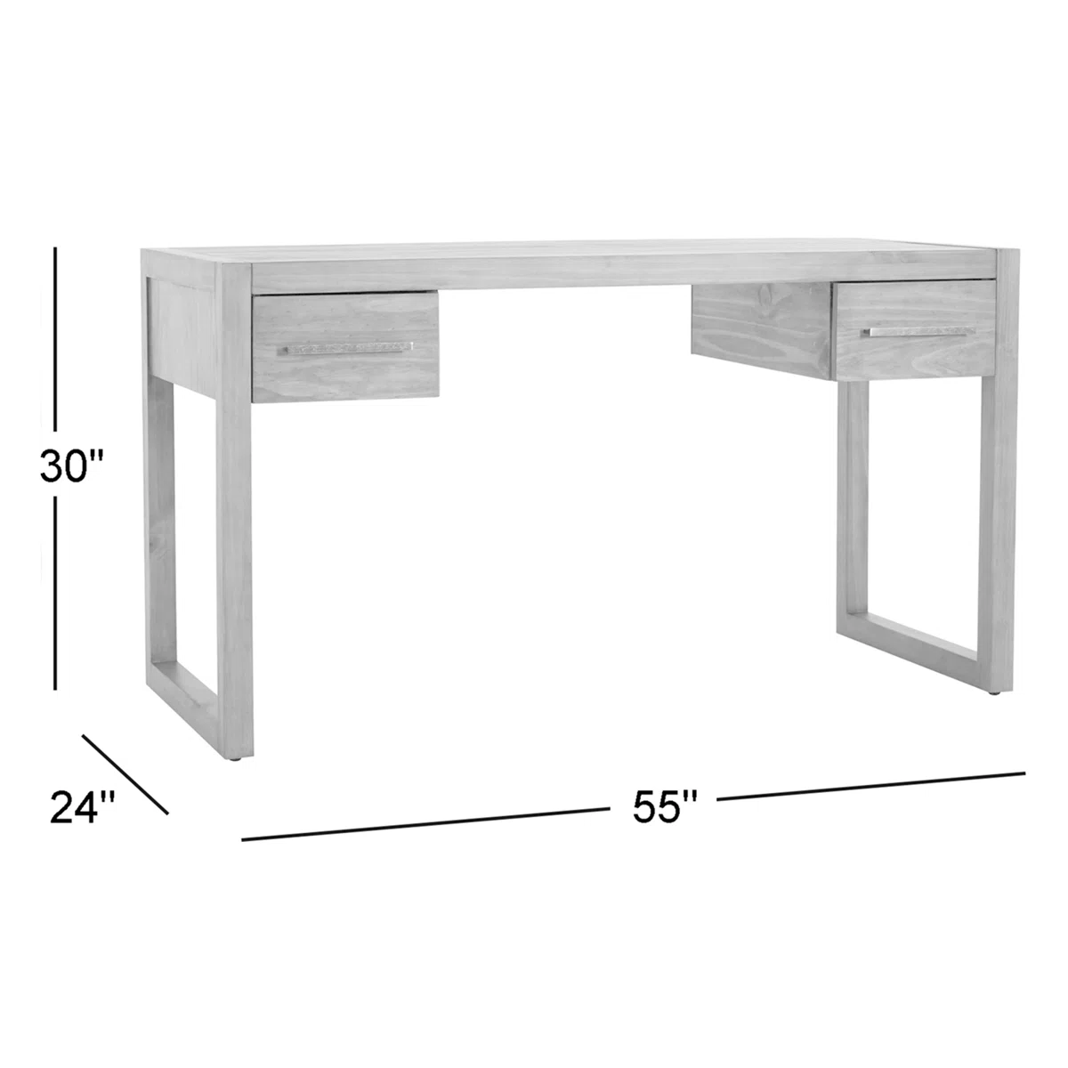 Meja Kerja Kayu Jati Minimalis Modern dengan Laci - Crater
