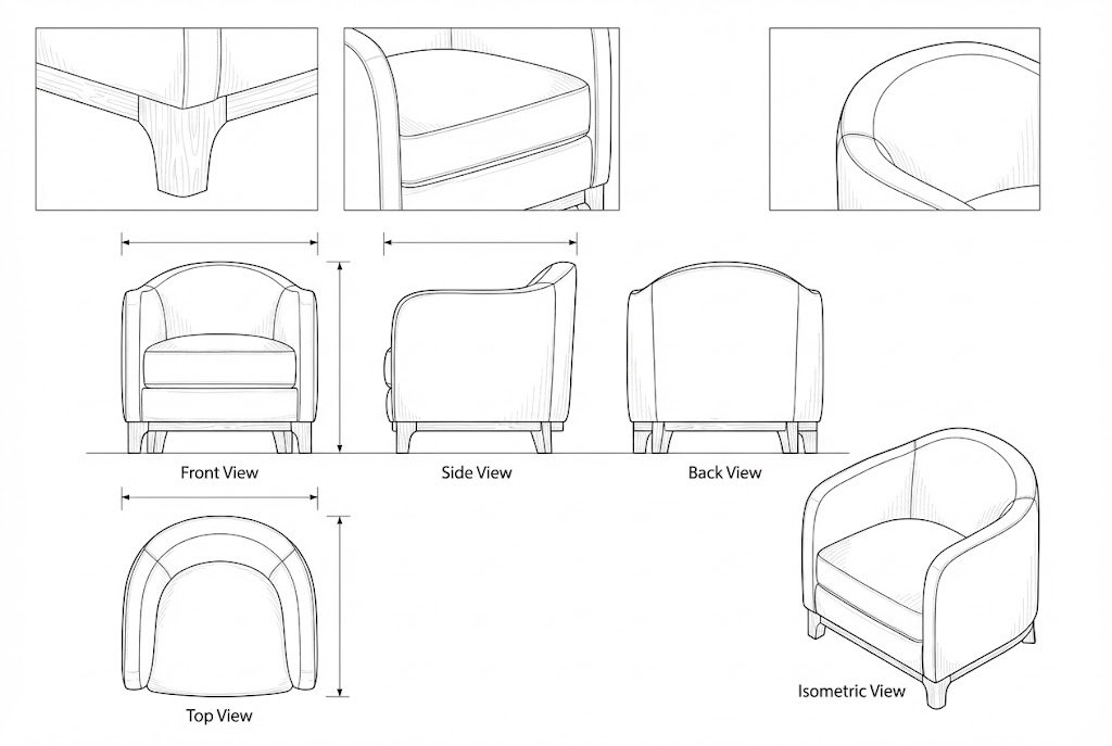 Kursi Lengan Kain Velvet Modern Minimalis - Reiki