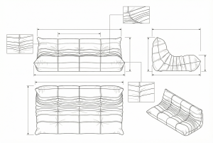 sofa kulit hitam modern minimalis sudut belakang memperlihatkan rangka kokoh dan kuat