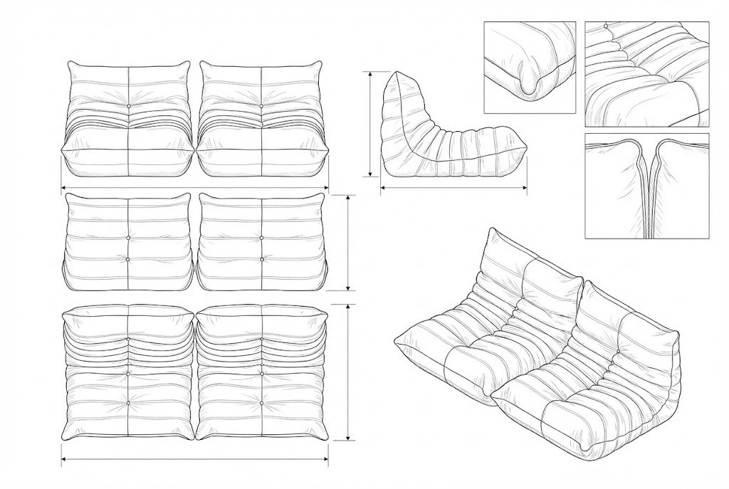 Kursi Lantai Kulit Modern Minimalis - Bia