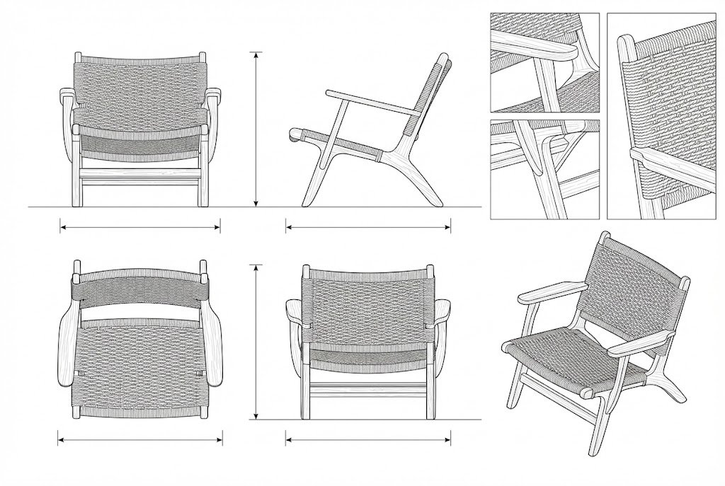Kursi Anyaman Kayu Modern Minimalis - Equuleus