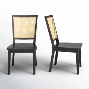 Kursi Kayu Jati Rotan Sandaran Minimalis