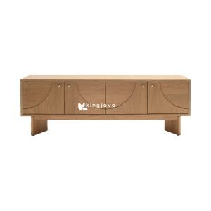 Bufet Kayu Jati Modern Minimalis dengan Pintu Melengkung - Kalya
