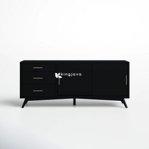 Bufet Kayu Jati Solid Modern Minimalis dengan Pintu Geser - Kenza