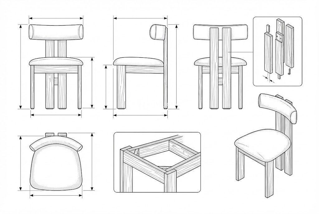 Kursi Makan Jati Solid Minimalis Lucien - Desain Modern & Nyaman