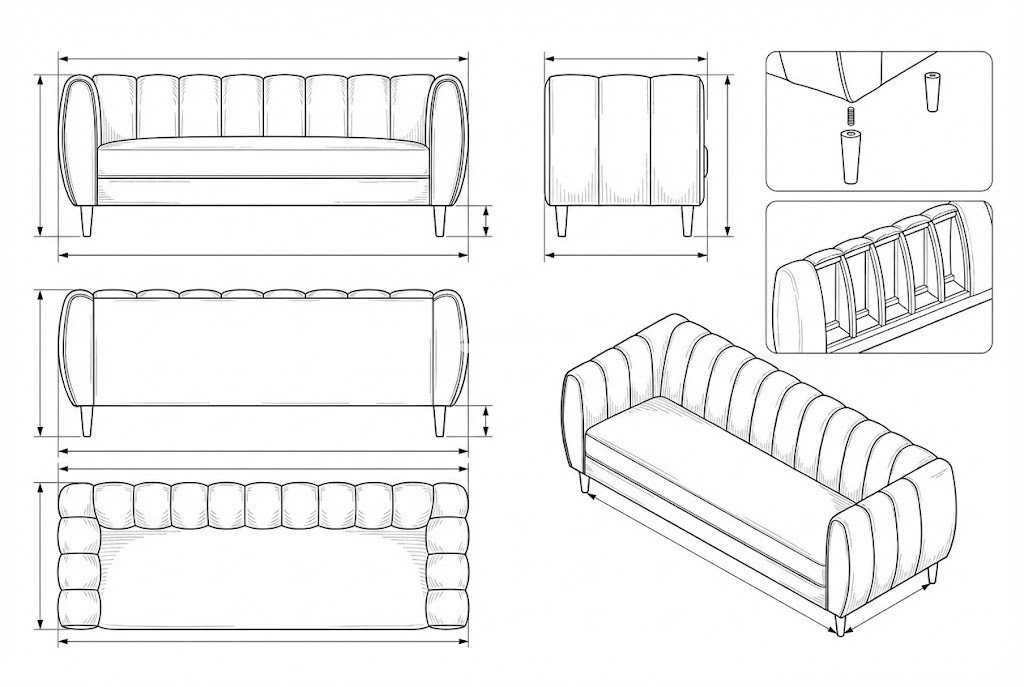 Sofa Velvet Emerald Green Art Deco 3 Dudukan - Eclipse