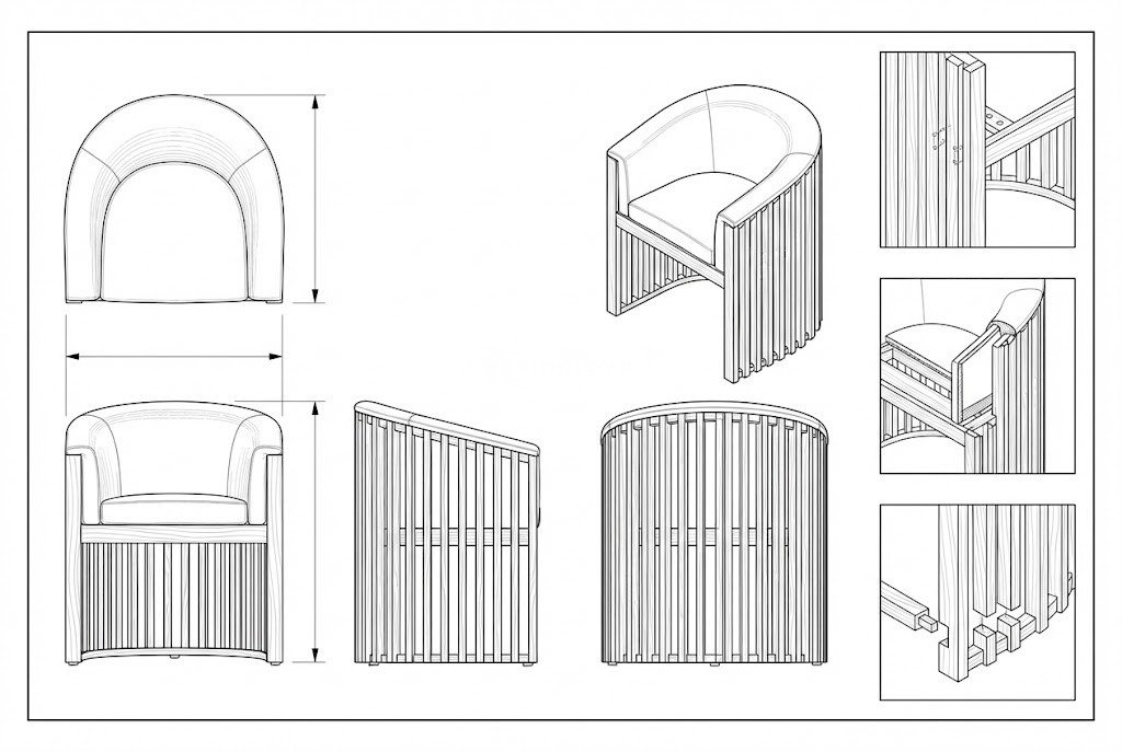 Kursi Santai Kayu Jati Solid Modern Minimalis Makoto