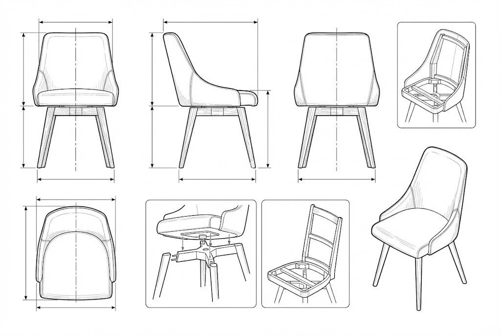 Kursi Serbaguna Trooper: Kain Kayu Solid Modern Minimalis