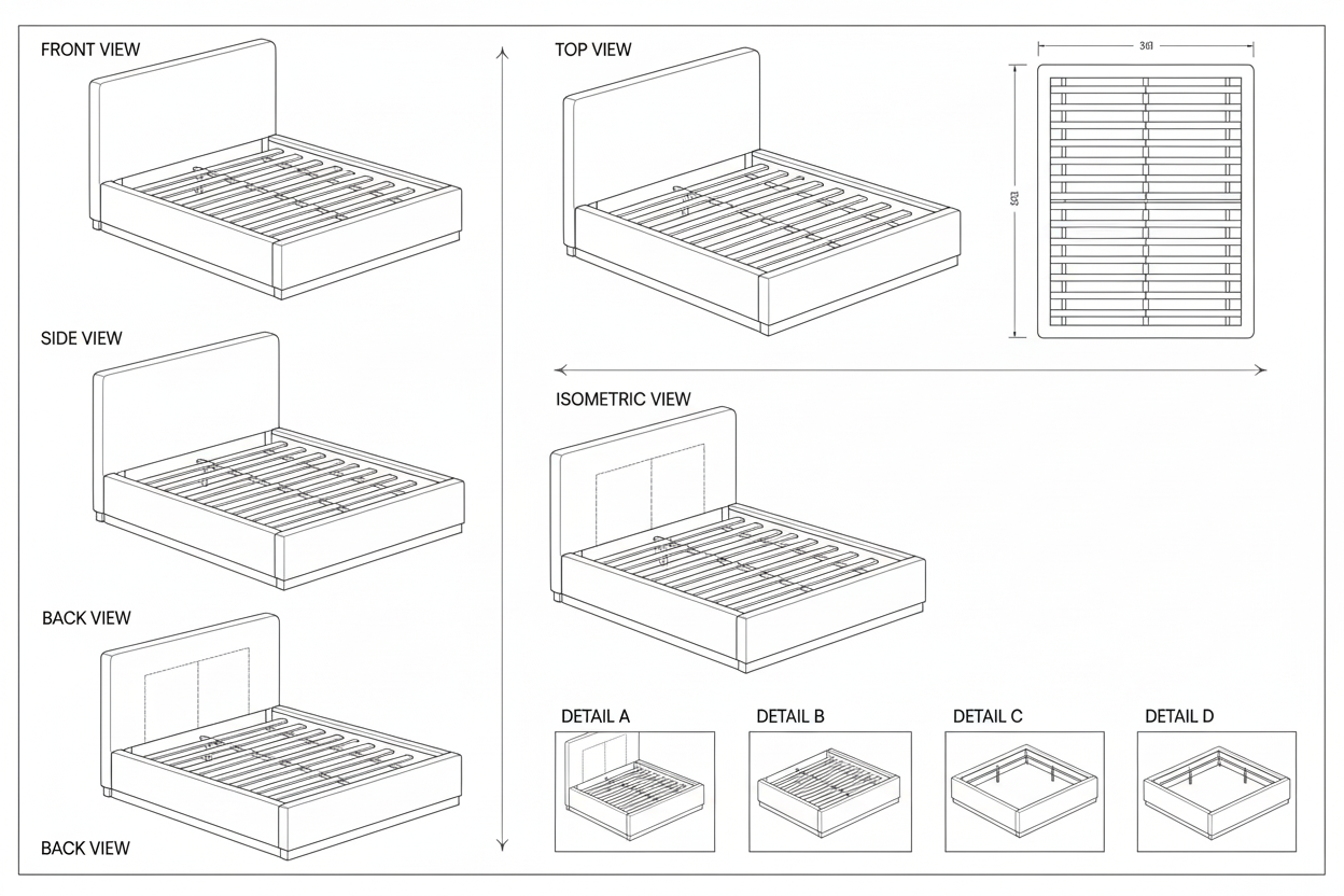 Tempat Tidur Kain Velvet Minimalis Modern - Oceanus