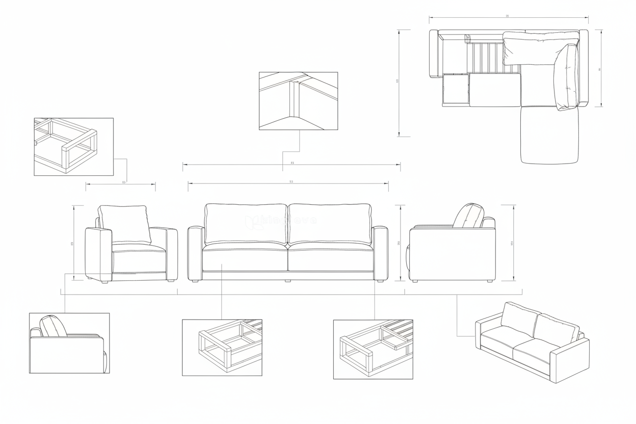 Sofa Sintetis Minimalis Modern Modular - Aljanah