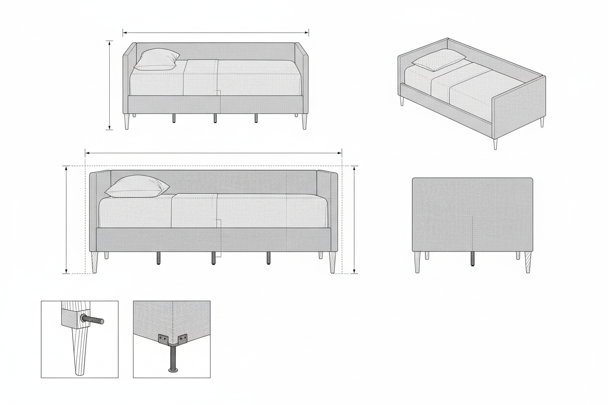Daybed Kain Linen Modern Minimalis - Kalya