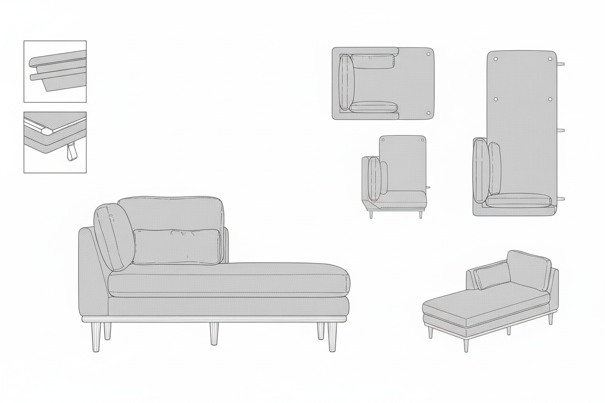 Chaise Lounge Kain Linen Modern Minimalis - Zara