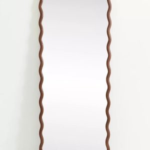 Cermin Berdiri Kayu Solid Wavy Organik Mitsuki | Furniture Modern
