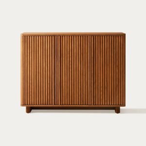 Kabinet Penyimpanan Kayu Jati Modern Fluted - Nix | Furnitur Premium
