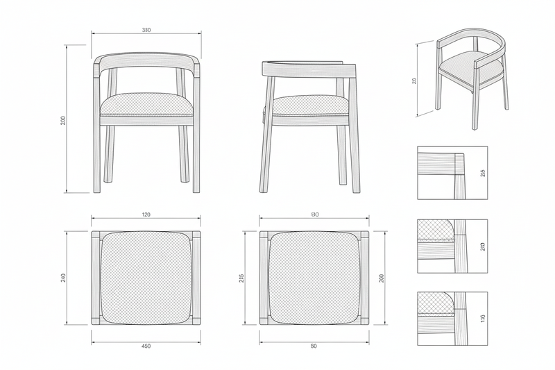 Kursi Makan Jati Solid Minimalis Modern dengan Jok Empuk - Kenza