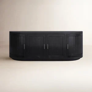 Bufet Kayu Jati Solid Melengkung Modern Minimalis - Raya