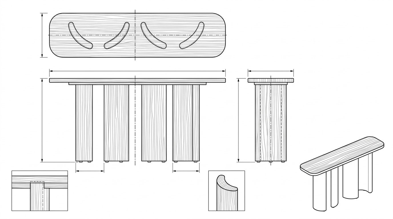 Meja Konsol Kayu Jati Solid Modern Minimalis - Kaira