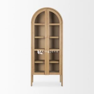 Lemari Pajangan Kayu Jati Minimalis Modern dengan Pintu Kaca - Nara