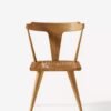 kursi kayu jati scandinavian minimalis tampak depan, desain elegan dan modern
