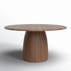 Meja Makan Kayu Jati Solid Modern Bundar - Alpine