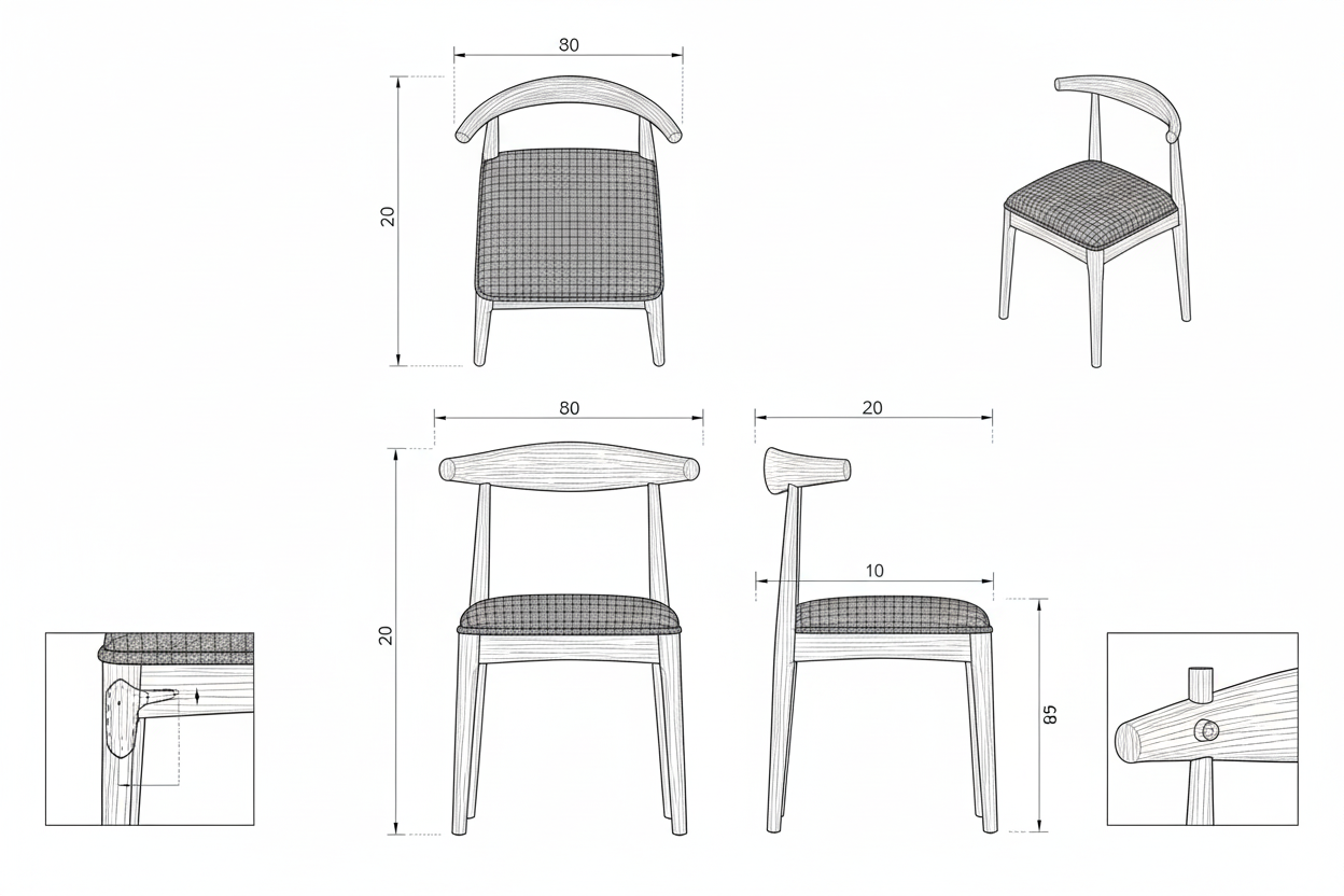 Kursi Makan Kayu Jati Solid Modern Minimalis