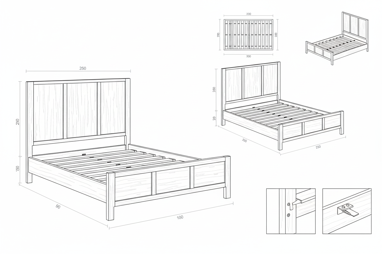 Tempat Tidur Kayu Jati Solid Minimalis Modern - Deva