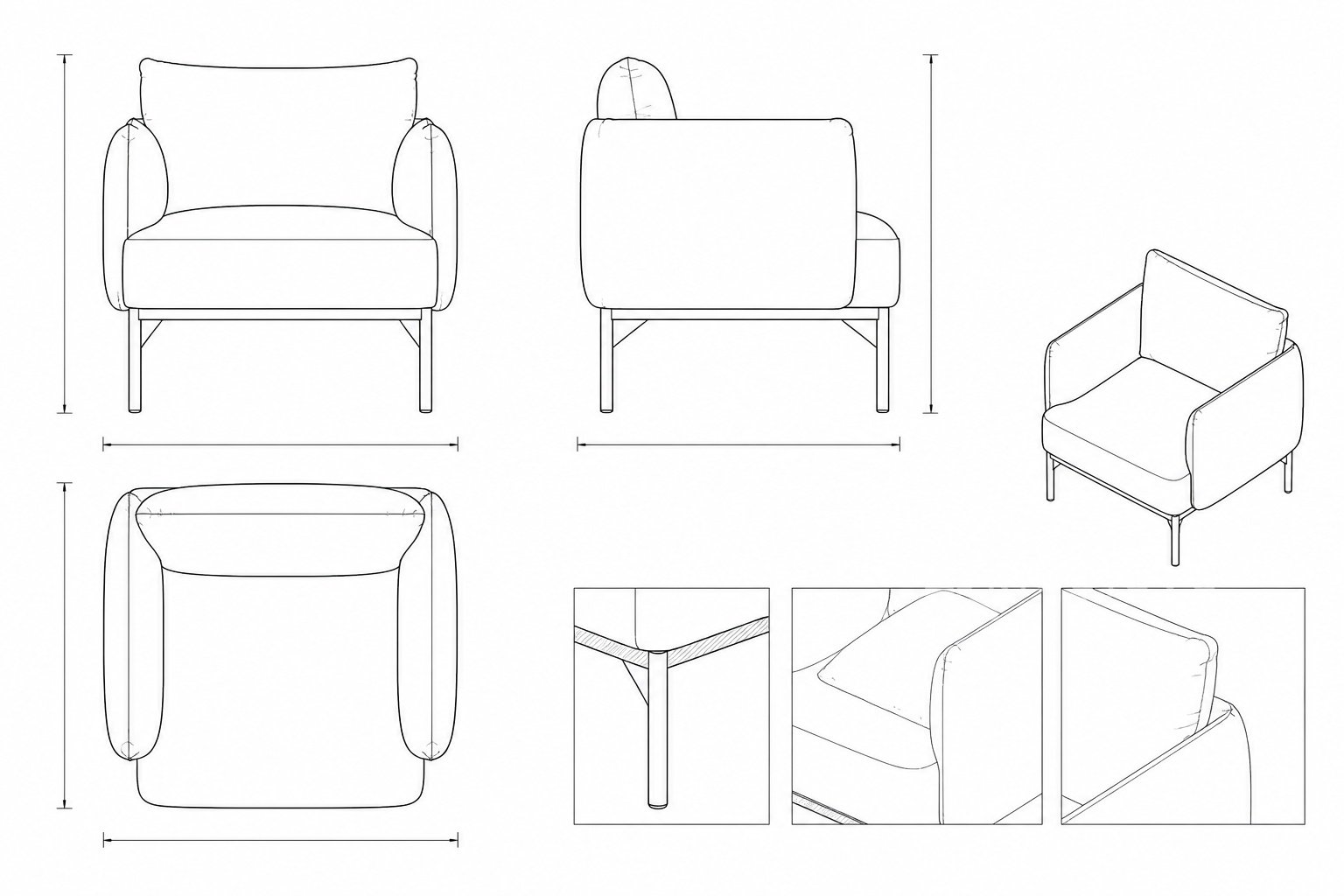 Kursi Sofa Kain Velvet Biru Minimalis Modern Kaki Besi Kaizen
