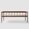 kursi bangku walnut minimalis modern sandstone, tampilan depan elegan